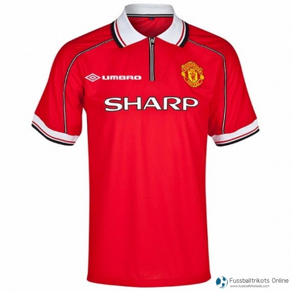 Manchester United Trikot Heim Retro 1998 1999 Rote Fussballtrikots Günstig